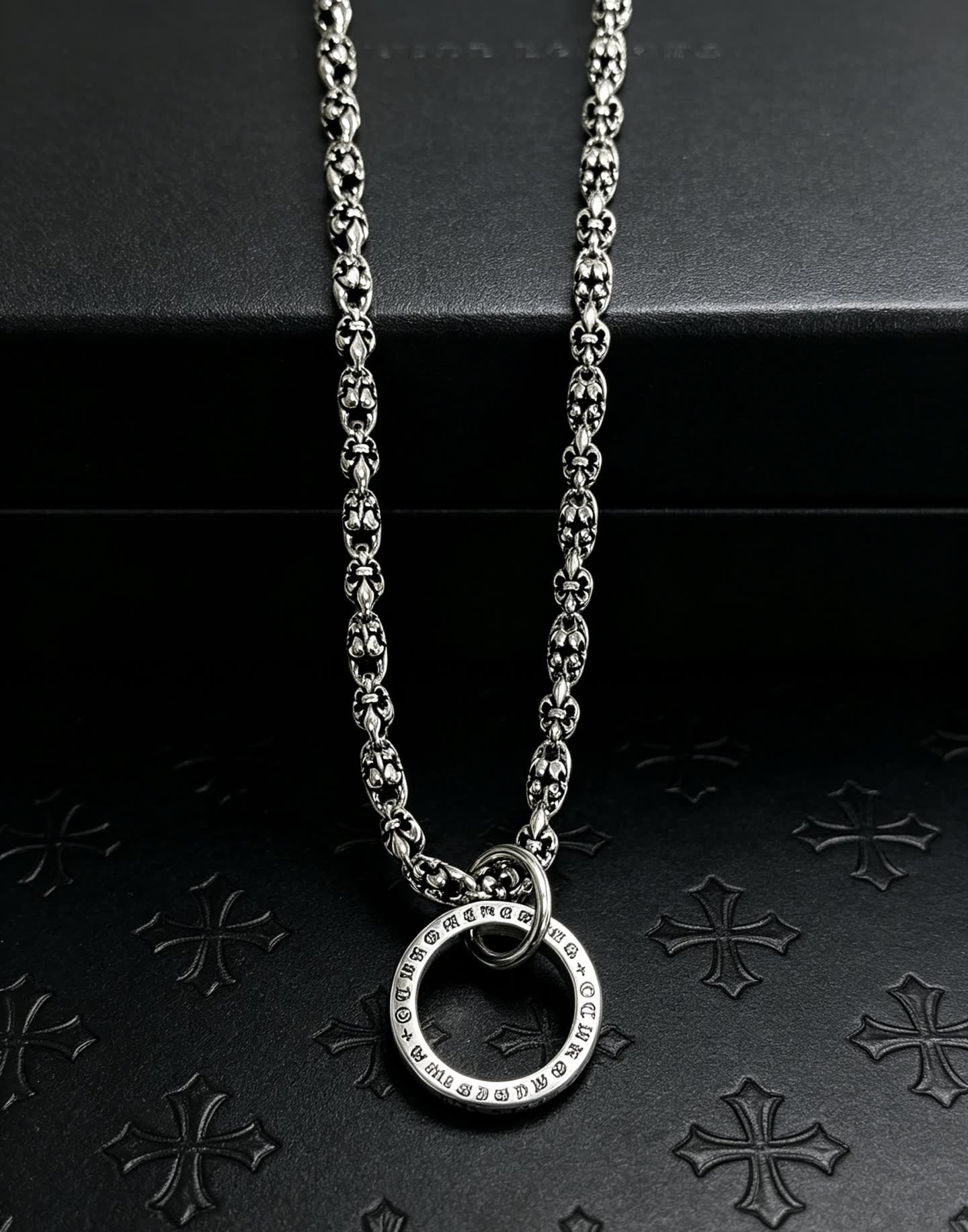 Chrome Hearts Sterling Silver Fleur-de-lis Chain Necklace